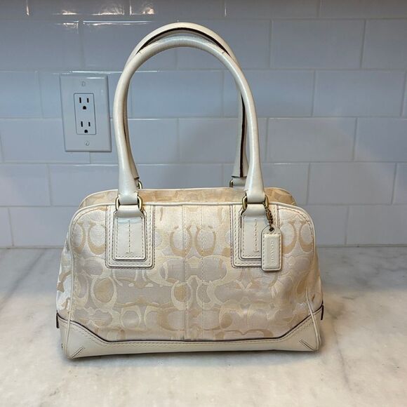 Coach Bag Purse Handbag Optic C Signature Logo Double Handle Doctor Satchel - Picture 1 of 16